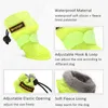 4pcs/Set Dog Rain Boots Waterproof Shoes Fleece Lined Adjustable Rubber Pet Snow for Small Medium s Anti-Slip 220125