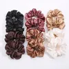 6pcs/Set Satin Silk Solid Kolor Scrunchies Elastyczne opaski do włosów Kobiety Dziewczęta Hair Akcesoria Kucyk Koszyk R