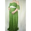 Robes De Grossesse Pour Po Shoot Robes Femmes Enceintes Baby Shower Maternité Pography Tail Ground Lace 210922