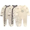 Roupas de inverno recém-nascido 2/3 pcs bebê meninos meninas macacão manga longa vestuário roupas infantis menino macacão trajes 210309