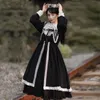 Japonés vintage lolita vestido volantes diseñador mujeres manga larga maxi otoño coreano dama boda fiesta goth 210604