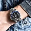 Наручные часы Pagani Дизайн Reloj Hombre Men Механические часы Роскошный Сапфировый Стекло GMT Часы Нержавеющая Сталь Водонепроницаемый Автоматический