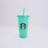 Starbucks Denizkızı Tanrıça 24oz/710ml Renk Değiştiren Tumbler Kupalar Dudak ve Saman Sihirli Kahve Kupası ile Plastik İçme Suyu