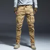 Men's Pants Autumn Winter Thick Overalls Fashion Ankle Length Jogger Young Students Handsome Pure Cotton Casual Cargo Trousers