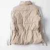 Chaqueta sin mangas para mujer, chaleco ultraligero cálido para otoño e invierno, chaleco corto acolchado con doble botonadura para mujer, Parka para mujer 210525