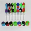 Hosahs Silicone Glass Nectar Kit 10mm Quartz Titanium Tip Dab Straw Pipe Bong Rökning Tillbehör Riggar Vattenrör