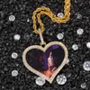 Custom Photos Necklace Fashion Gold Plated Memory Iced Out Heart Pendant Necklaces Mens Hip Hop Jewelry