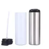 Sublimación 20 oz Vaso recto Tapas de paja Vaso Paja Taza para sorber Vaso flaco Taza de transferencia de calor WaterSEAWAY Botella Viaje WJY591