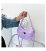 Petites filles sacs à main mode mignon une épaule toile Messenger sous les bras Mini Triangle lettre voyage exquis princesse sac mini sacs pour enfants