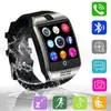 Q18 Montres intelligentes Bracelet Bluetooth Smartwatch TF Carte SIM NFC avec logiciel de chat pour appareil photo Compatible téléphones portables Android avec boîte de vente au détail