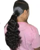 アフリカ系アメリカ人のブラジル人の毛ピースで体波ポニーテールクリップ巾着ポニーテイルヘアピースエクステンション140グラム