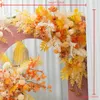 Wreaths Decorative Flowers & Wreaths Orange Yellow Series Wedding Floral Arrangement Artificial Flower Row Table T Stage Backdrop Corner B