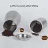 Setaccio per caffè Setaccio per polvere Setaccio per polvere in acciaio inossidabile Setaccio a maglia fine Macina Strumenti per tazza filtro 220309