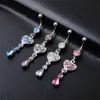 Heart Shape Navel Rings Belly Button Body Piercing Smycken Dangle Tillbehör Mode Charms