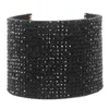 Tennis Luxe Volledige kristallen lederen armband voor vrouwen bruiloft Shining Rhinestone brede manche polsband armbanden armbanden Pulseras sieraden