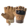 Gants tactiques Sports de l'armée Motocyclette en plein air Gants demi-doigts Paintball Tir Combat Carbone Dur Knuckle Mitaines