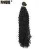 Extensões de cabelo sintético de alta temperatura preta Afro Kinky Curly Cabelo Pacotes 16-30 polegadas longa tecelagem