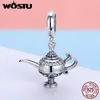 Wostu 925 lampada in argento sterling di Aladdin penzolamento Fit perle fai -da -te originale Bracciale per gioielli fortunati FIC7036518526