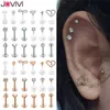 Jovivi 18 PC 스테인레스 스틸 아크릴 Labret Monroe 헬릭스 반지 귀 스 터 드립 스터드 바디 피어싱 보석 16GA