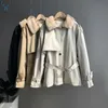 Liner Lalambswool Coat Winter Korean Short Thickened Warm Cotton Rabbit Fur Collar Jacket with Belt 210607