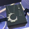 UMGODLY Arrival Luxury Brand Pearl Necklace Cubic Zirconia Star Moon Pendant Elegant Women Wedding Jewelry Gift