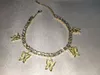Złote Złoty Motyl Kryształowa kostka Bransoletka Boho plażowe kostki dla kobiet sandały bransoletki żeńskie biżuteria ślubna