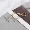 Hoop & Huggie French 925 Sterling Sliver Drop Small Cross Earrings For Women Simple Tiny Round Circle Hoops With Charms Jewelry