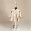 Neue Baby Mädchen Kleid Sommer Revers Langarm Baumwolle Cothes Neugeborenen Kleinkind Q0716