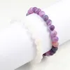 Pulsera de piedra Natural desgastada púrpura para hombre y mujer, pulsera de hilo de cuentas de Chakra, regalo de joyería de Buda de Yoga