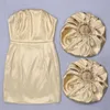 Women Sexy Strapless Gold Party Dress Elegant Trendy Designer Celebrity Prom Evening Cocktail Bodycon 210527