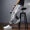 Calças Baggy Homens Lce Silk Harem Pants Sweatpants Homem Calças Joggers Roupas Esportivas Moda Calças Casuais Marca Roupas Masculinas Cáqui X0723