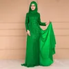 Abbigliamento etnico 2021 Donne Musulmane Abito a coda di pesce Manica lunga Abbigliamento islamico Slim Fit Noble Abaya Paillettes Abiti da cerimonia eleganti Malesia Mor