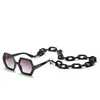 2021 Style Personalized Chain Sunglasses Exaggerated Octagonal Frame Sun Glasses With Link Eyeglasses Women 5 Colors