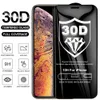 30d Skärmskyddsskyddsglas för iPhone 15 Plus X XS 11 12 13 14 Pro Max XR Full Cover