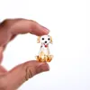 HD -uppsättning av 6 miniatyrglasfigur hundhandblåst Murano Glass Art Animal Pet Figurines Hem Desktop Decor Collectible Presents Y20027228499