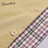 Patchwork Patchwork Yiticumeng Patchwork Femmes Button Shirts Loose Spring Forn-Down Coll Long Manchet Casual Pockets Tops 210601