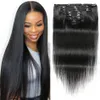 Brazilian Afro Kinky Curly Clip in Human Hair Extensions for Women 8pcs/set 120 Gram Body Wave Straight Clips Ins 10-20 inch