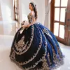 Princess Navy Blue Vestidos DE 15 Años Quinceanera Dresses 2021 Sweet 16 Dress Coleccion Charro Ball Suknie Prom Suknie
