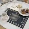 Signage Placemat Pads signage C Design Printed linen fabric tassel Mat Pad 8 pattern for festival dinner party home hotel cafe Table Decoration new