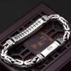 Silver Men's Personality Peace Pattern Bracelet Retro Hipster Buckle Chain Trend Gift Jewelry Accessory