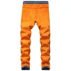 Jeans da uomo Mens Winter Thermal Warm Plus Pantaloni in denim di qualità in pile Pantaloni dritti floccati Slim Fit Para Hombre 42