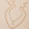 Collier bohémien avec pendentif marguerite pour femmes, ras du cou, chaîne à breloques multicouches en or, bijoux à la mode, cadeau, nouvelle collection 2021