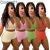 Сексуальные тонкие спортивные костюмы Две штуки набор нарядов Deisgner Summer Color Color Thread Bubble Жаккард шорты Set Sportwear