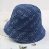 Chapeaux à large bord 2022 délavé Denim seau chapeau dames lettre imprimer Vintage Panama ombrage crème solaire pêcheur casquette hommes Gorras