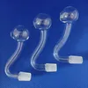 Glass Oil Burner Pipe Ball OD 0.8inch Bent Pyrex 2 Styles 10mm Male Smoking Burning Tube Handcraft Bulb Bong Dab Rigs