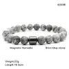 Hématite magnétique noire Bracelet de brins de perles en pierre naturelle Bracelet de perles de turquoise oeil de tigre de lave bracelets femmes bijoux de mode pour hommes
