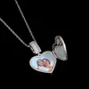 Customize Memorial Photo Frame Medal Pendant Necklace Heart Shape Can be opened Men Women Lover Gift Couple Pendants