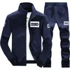 Men's Sportswear Set Spring Summer Men Tracksuit Printed Sweatshirt+Pants Sports Suit Casual 2 Pieces Set Mens Drop 210714