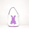 4 Colors 2019 New Easter Rabbit Basket Easter Bunny Bags Rabbit Printed Canvas Tote Bag Egg Candies Baskets 140 Y2