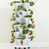 Planterare krukor vertikal stapelbar jordgubbar plantering trädgårdsplanter blomma grönsak balkong diy pot